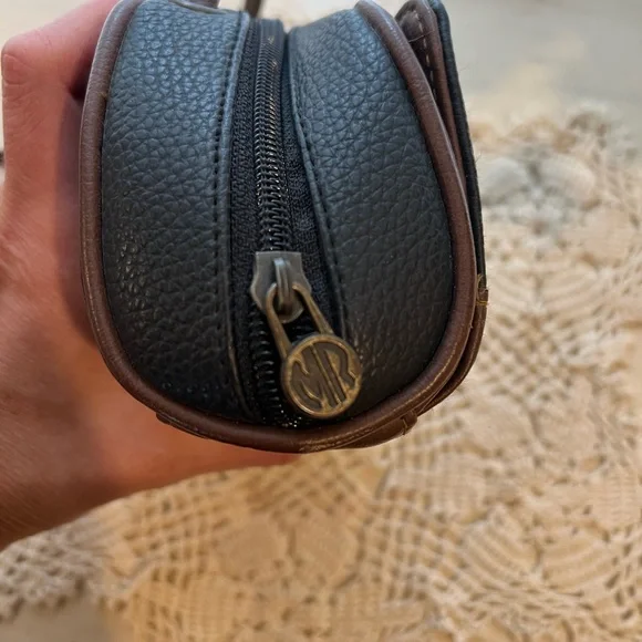 Vintage Martin Roberts Mini Crossbody Bag Brown Black Leather Small Purse - Picture 4 of 12